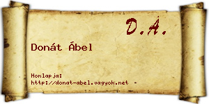 Donát Ábel névjegykártya